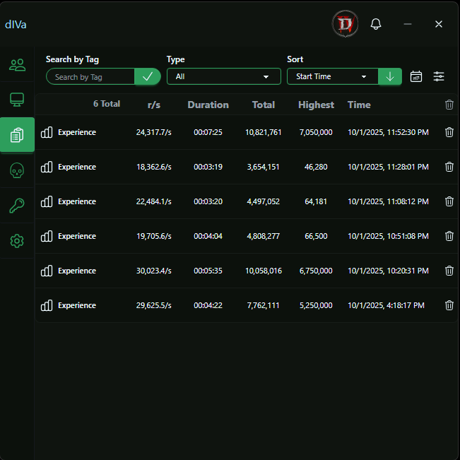 History View - Collapsed Date Range